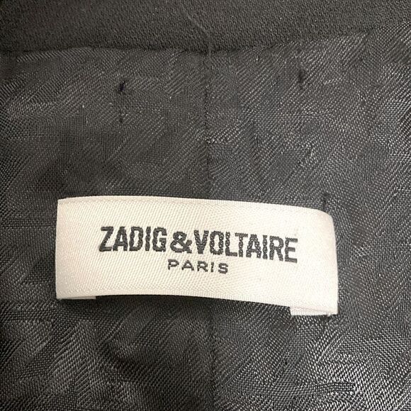 Zadig & Voltaire Venus Diamanté Flower Black Woman’s Blazer. FR 34/US 2. - Picture 12 of 13